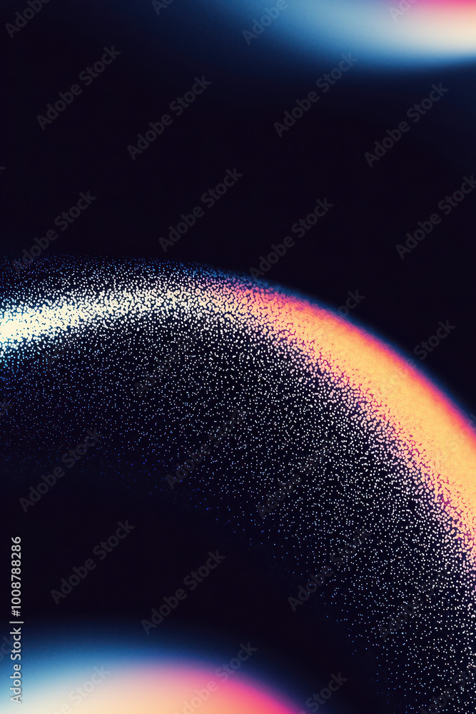 Poster abstract colorful wave pattern with smooth gradients and glowing light effects on a dark background,
