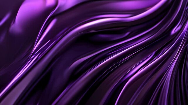 Smooth, flowing purple silk waves create dynamic slow motion video background with elegant visual appeal.