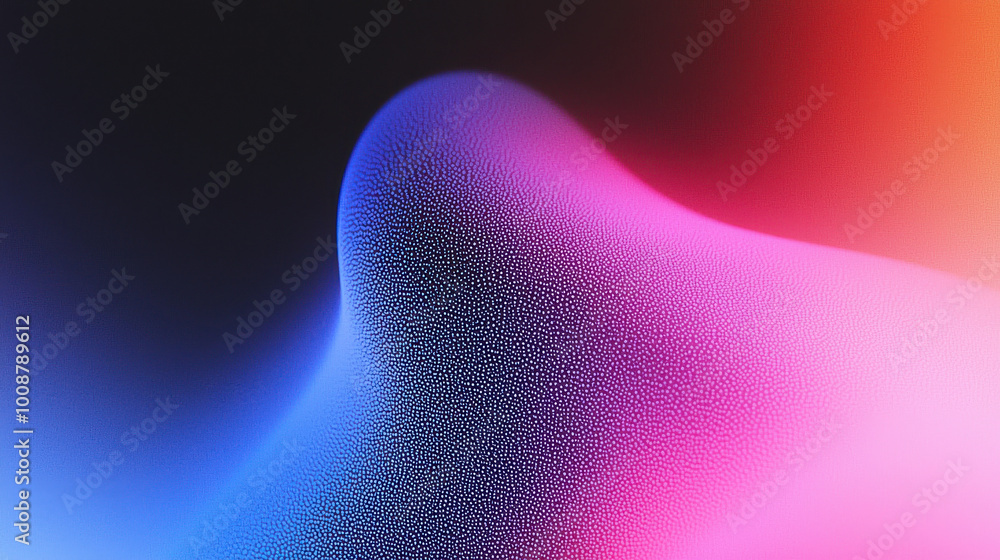 Poster a vibrant abstract image featuring smooth curves and a blend of vivid colors, creating a mesmerizing