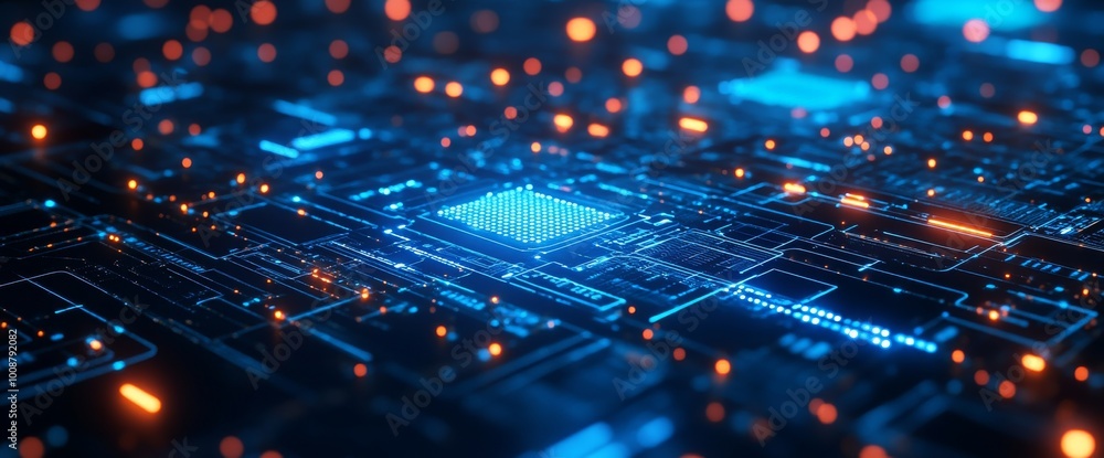 Poster a 3d rendering of an abstract technology background representing the concept of unlimited data stora