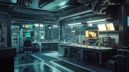 Futuristic Laboratory Interior: A Glimpse into Scientific Advancement