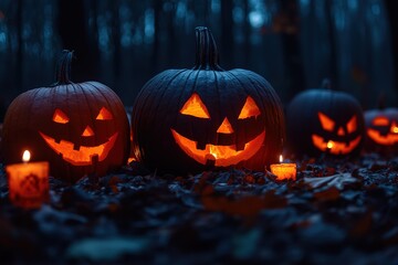 vector illustration on a Halloween theme with pumpkin
