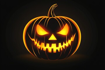 Naklejka premium vector illustration on a Halloween theme with pumpkin 