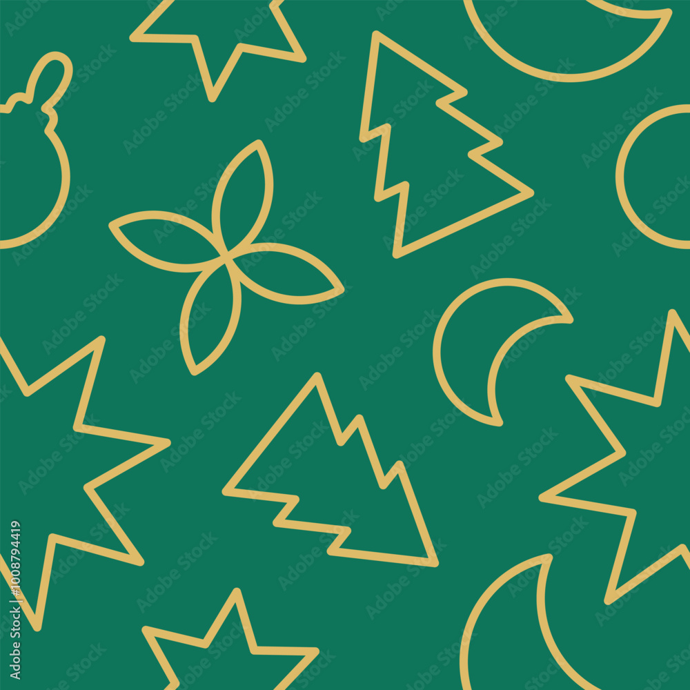 Aufkleber geometric colorful seamless pattern. trendy abstract swiss background. green and gold colors. vector