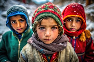 Winter Struggles of Children Living in Poverty: A Heartwrenching Scene of Resilience and Hope