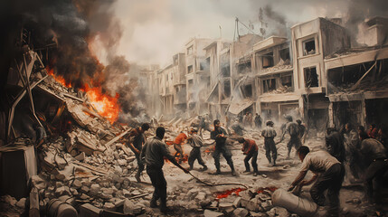 Generative AI, Rescue Efforts Amidst the Rubble of a Bombing Aftermath