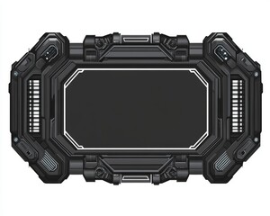 Futuristic hub. Fantastic square shape technology abstract frame element.