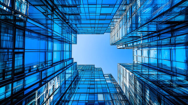 Architectonics of abstract blue color with futuristic design, abstract blue architecture, architecture, modern, building, architecture with futuristic design