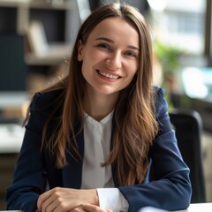 Obraz premium businesswoman working on computer