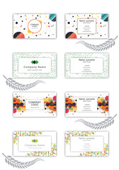 Print circles shape business card template set.