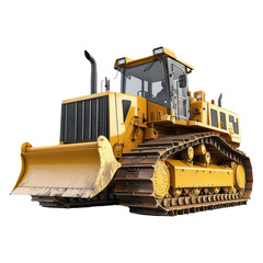 Heavy Yellow Bulldozer on Construction Site