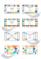 Print abstract business card template set.