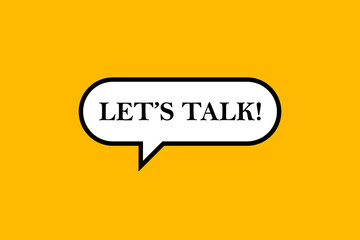 Let's talk on speech bubble
