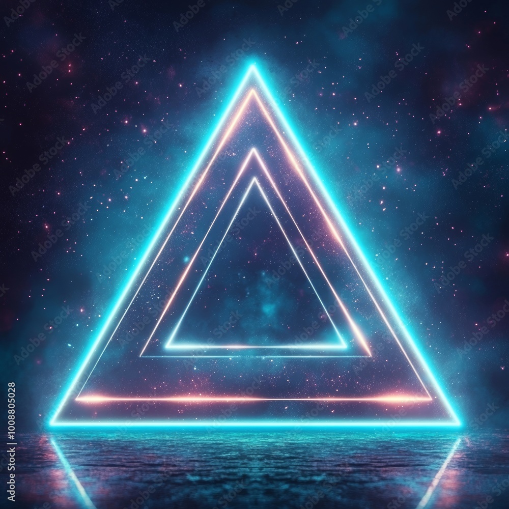 Poster in the background of the game, a glowing scifi futuristic triangle appears in the hud. finest genera