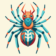 crab spider vector illustration