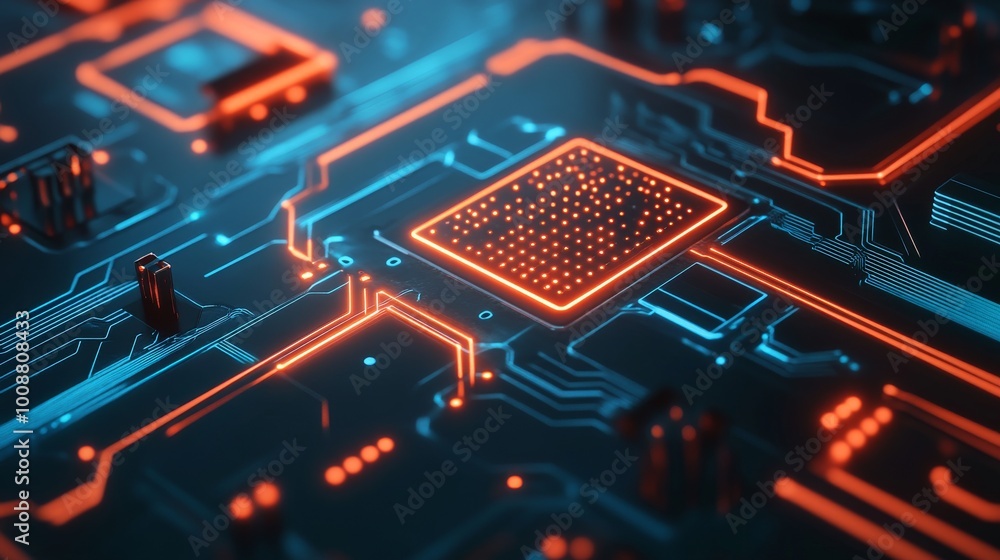 Poster digital line corner structure cyber data network connection concept. 3d illustration of a futuristic