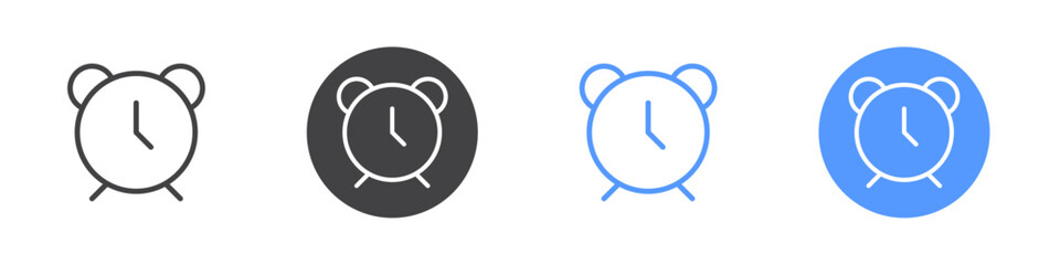 Alarm clock icon Thin outline art symbol