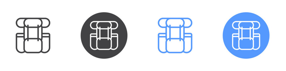 Backpack icon  Thin outline art symbol