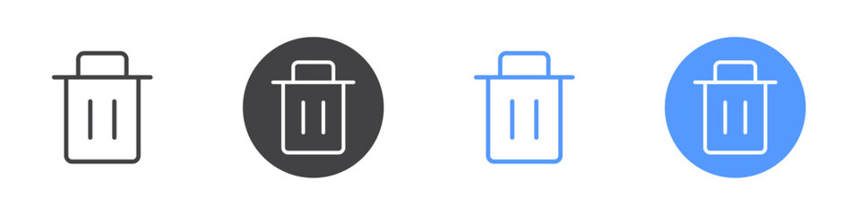 Bin icon  Thin outline art symbol