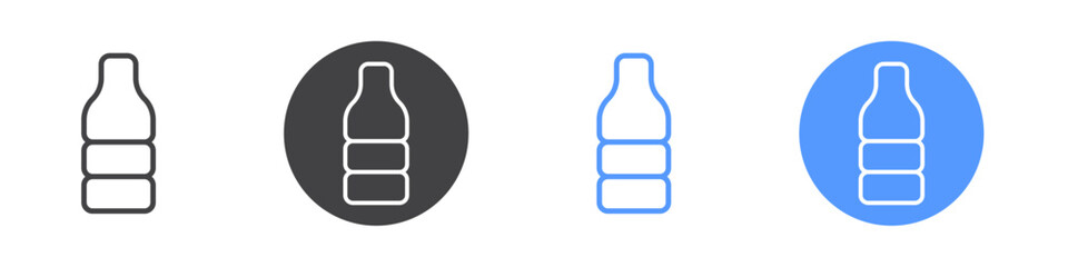 Bottle icon Thin outline art symbol
