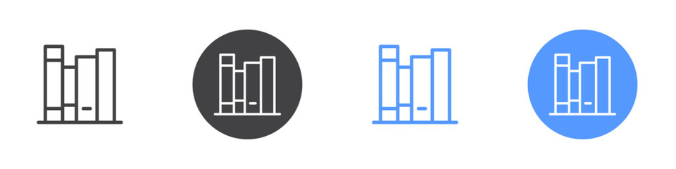 Book shelf icon Thin outline art symbol
