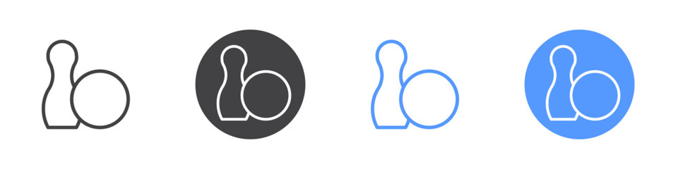 Bowling icon Thin outline art symbol