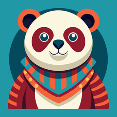 panda bear with a red heart