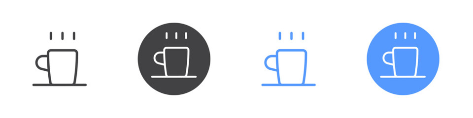 Coffee cup icon Thin outline art symbol