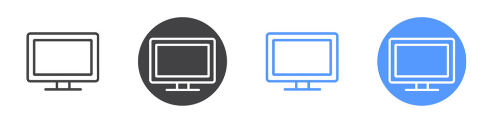 Computer icon Thin outline art symbol