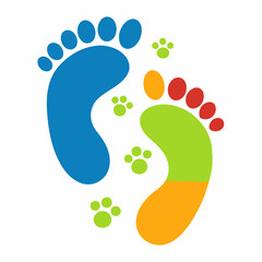 foot print on white background