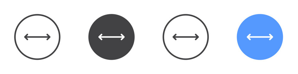 Fototapeta premium Diameter icon Thin outline art symbol