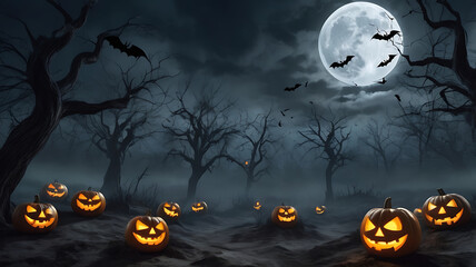 halloween background with pumpkin