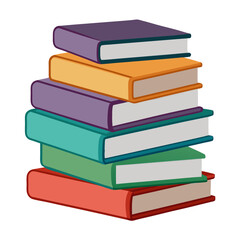 stack of colorful books