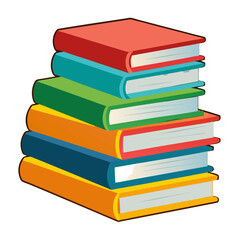 stack of colorful books