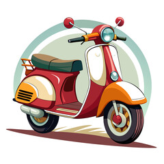 red vintage scooter