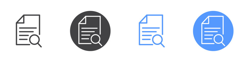 File search icon Thin outline art symbol