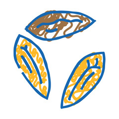 barley grain unpeeled doodle icon sketch vector. barley grain unpeeled sign. isolated symbol illustration