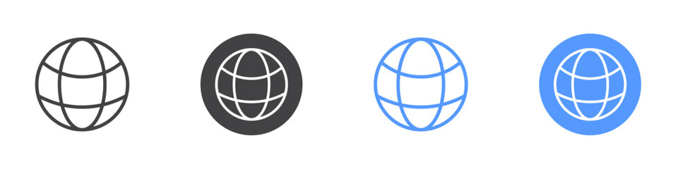 Globe icon  Thin outline art symbol