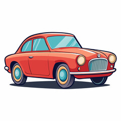 Obraz premium red retro car