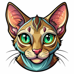vector illustration of cartoon cat