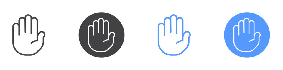 Hand Raise icon Thin outline art symbol