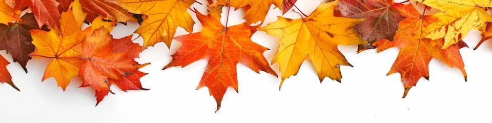 Fototapeta premium autumn leaves on white background.