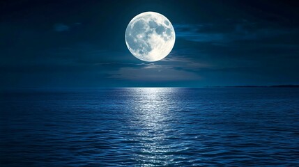 full moon over water