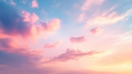 Serene Pastel Gradient Sky with Pink and Blue Tones, Ideal for Banners, Wallpapers, and Text Overlays