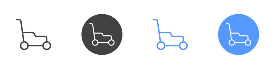 Lawn mower icon Thin outline art symbol