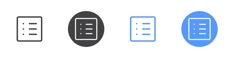 List icon  Thin outline art symbol