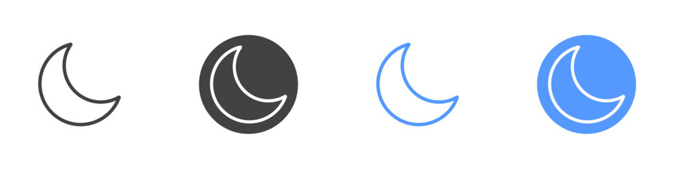 Moon icon Thin outline art symbol