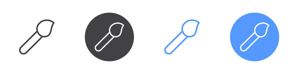 Paint brush icon Thin outline art symbol