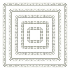 Vector template elegant set square frame in oriental style with place for text. Isolated on white background
