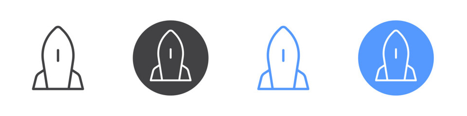 Rocket icon Thin outline art symbol